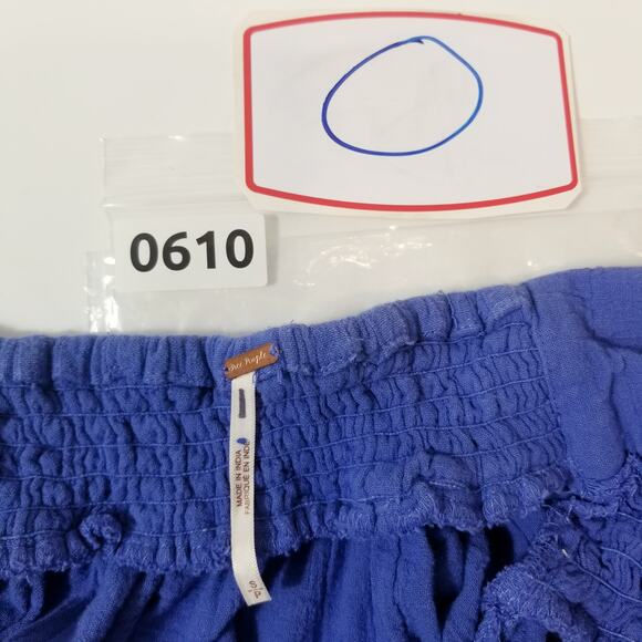 Free People Delphine Birdsong Blue Midi Maxi Dress Smocked 100% Cotton - Picture 13 of 13